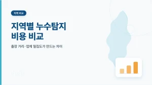 지역별 누수탐지 비용 비교 안내